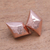 Pendientes botón de plata de primera ley recubierta de oro rosa - Pendientes de plata de primera ley con baño de oro rosa en forma de diamante