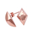 Pendientes botón de plata de primera ley recubierta de oro rosa - Pendientes de plata de primera ley con baño de oro rosa en forma de diamante