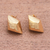 Gold plated sterling silver button earrings, 'Hammered Diamonds' - Diamond-Shaped Gold Plated Sterling Silver Button Earrings (image 2) thumbail