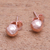 Rose gold plated sterling silver stud earrings, 'Hammered Domes' - Domed Rose Gold Plated Sterling Silver Stud Earrings