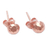 Rose gold plated sterling silver stud earrings, 'Hammered Domes' - Domed Rose Gold Plated Sterling Silver Stud Earrings thumbail