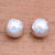 Sterling silver button earrings, 'Hammered Domes' - Domed Sterling Silver Button Earrings from Bali (image 2) thumbail