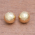 Gold plated sterling silver button earrings, 'Hammered Domes' - Domed Gold Plated Sterling Silver Button Earrings from Bali (image 2) thumbail