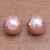 Rose gold plated sterling silver button earrings, 'Hammered Domes' - Domed Rose Gold Plated Sterling Silver Button Earrings (image 2) thumbail