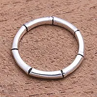 Sterling silver band ring, Bamboo Regeneration