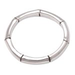 Sterling silver band ring, 'Bamboo Regeneration' - Handcrafted Bamboo Motif Sterling Silver Band Ring