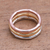 Gold plated sterling silver band rings, 'Bamboo Trio' (set of 3) - 3 Bamboo Motif Rings in Silver, Gold and Rose Gold thumbail