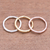 Gold plated sterling silver band rings, 'Bamboo Trio' (set of 3) - 3 Bamboo Motif Rings in Silver, Gold and Rose Gold (image 2c) thumbail