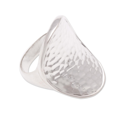 Sterling silver cocktail ring, 'Arching Symmetry' - Contemporary Balinese Cocktail Ring in Sterling Silver