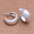 Sterling silver half-hoop earrings, 'Radiant Shine' - Balinese Sterling Silver Half-Hoop Earrings (image 2) thumbail