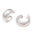 Sterling silver half-hoop earrings, 'Radiant Shine' - Balinese Sterling Silver Half-Hoop Earrings thumbail