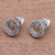 Sterling silver stud earrings, 'Round Borobudur' - Circular Patterned Sterling Silver Stud Earrings from Bali (image 2b) thumbail