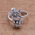 Sterling silver cocktail ring, 'Flower Duo' - Double Flower Sterling Silver Cocktail Ring from Bali (image 2) thumbail