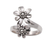 Sterling silver cocktail ring, 'Flower Duo' - Double Flower Sterling Silver Cocktail Ring from Bali (image 2a) thumbail