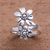 Sterling silver cocktail ring, 'Flower Duo' - Double Flower Sterling Silver Cocktail Ring from Bali (image 2b) thumbail