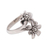 Sterling silver cocktail ring, 'Flower Duo' - Double Flower Sterling Silver Cocktail Ring from Bali (image 2e) thumbail