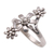 Sterling silver cocktail ring, 'Bouquet Trio' - Flower Trio Sterling Silver Cocktail Ring from Bali (image 2c) thumbail