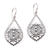Sterling silver dangle earrings, 'Jagaraga Sun' - Sun Pattern Sterling Silver Dangle Earrings from Bali (image 2a) thumbail