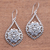 Sterling silver dangle earrings, 'Jagaraga Sun' - Sun Pattern Sterling Silver Dangle Earrings from Bali (image 2c) thumbail