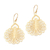 Gold plated sterling silver dangle earrings, 'Peacock's Tail' - Fan Pattern Gold Plated Sterling Silver Dangle Earrings