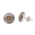 Gold accented sterling silver stud earrings, 'Essence of Sun' - Wave Pattern Gold Accented Sterling Silver Stud Earrings