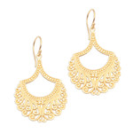 Gold plated sterling silver dangle earrings, 'Jagaraga Glimpse' - Curl Pattern Gold Plated Sterling Silver Dangle Earrings