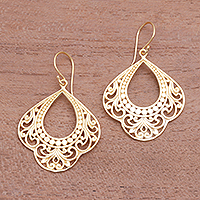 Featured review for Gold plated sterling silver dangle earrings, Original Elegance