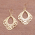 Gold plated sterling silver dangle earrings, 'Original Elegance' - Patterned Gold Plated Sterling Silver Dangle Earrings thumbail