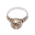 Gold accented sterling silver cocktail ring, 'Patterned Orb' - Round Gold Accented Sterling Silver Cocktail Ring (image 2a) thumbail