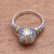 Gold accented sterling silver cocktail ring, 'Patterned Orb' - Round Gold Accented Sterling Silver Cocktail Ring (image 2b) thumbail