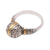 Gold accented sterling silver cocktail ring, 'Patterned Orb' - Round Gold Accented Sterling Silver Cocktail Ring (image 2d) thumbail