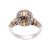 Gold accented sterling silver cocktail ring, 'Patterned Orb' - Round Gold Accented Sterling Silver Cocktail Ring (image 2e) thumbail