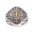 Gold accented sterling silver signet ring, 'Jagaraga Prince' - Cross-Themed Gold Accented Sterling Silver Signet Ring (image 2a) thumbail