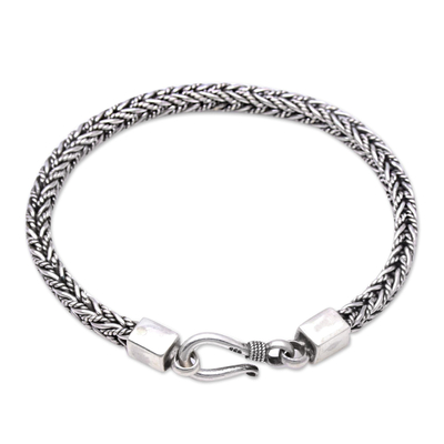 Sterling Silver Foxtail Chain Bracelet from Bali