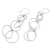 Sterling silver dangle earrings, 'Interlocking Orbits' - Circular Sterling Silver Dangle Earrings from Bali (image 2b) thumbail