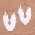 Bone drop earrings, 'Hunting Owl' - Hand-Carved Bone Owl Drop Earrings from Indonesia