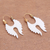 Gold accented hoop earrings, 'Wing Arches' - Wing-Themed Gold Accented Drop Earrings from Indonesia