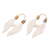 Ohrringe mit Goldakzenten aus Knochen, 'Flügelbögen'. - Flügelbezogene Ohrringe aus Indonesien mit goldenen Akzentuierungen