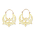 Gold plated hoop earrings, 'Art Deco Shapes' - Art Deco Gold Plated Brass Hoop Earrings from Indonesia