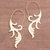 Pendientes colgantes chapados en oro - Pendientes colgantes de latón chapado en oro con motivo de zarcillos