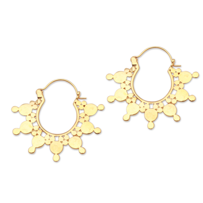 Circle Pattern Gold Plated Hoop Earrings from Indonesia