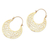 Gold plated hoop earrings, 'Icebreaker' - Geometric Openwork Gold Plated Brass Hoop Earrings