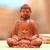 Wood sculpture, 'Let Peace In' - Hand-Carved Suar Wood Buddha Sculpture from Indonesia thumbail