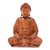 Wood sculpture, 'Let Peace In' - Hand-Carved Suar Wood Buddha Sculpture from Indonesia thumbail