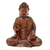 Wood sculpture, 'Enlightened Buddha' - Meditative Suar Wood Buddha Sculpture from Indonesia thumbail