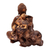 Wood sculpture, 'Leave Unrest Behind' - Hand-Carved Hibiscus Wood Buddha Sculpture from Indonesia