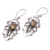 Citrine dangle earrings, 'Sparkling Crest' - Ribbon Pattern Citrine Dangle Earrings from Bali (image 2c) thumbail