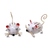 Steel decorative accents, 'White Mice' (pair) - Handcrafted Steel Mice Decorative Accents from Bali (Pair) (image 2a) thumbail