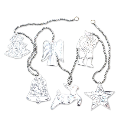 Christmas-Themed Aluminum Ornament Garlands (Set of 3)