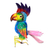 Steel decorative accent, 'Noble Parrot' - Colorful Steel Parrot Decorative Accent from Bali